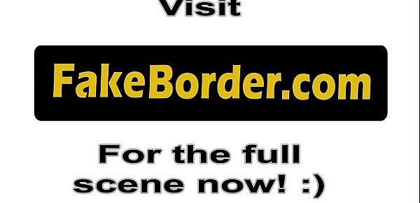 Magnificent blonde bitch slammed hard at the border by patrol guy